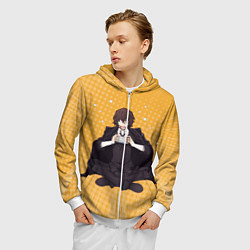 Толстовка 3D на молнии мужская Дазай, цвет: 3D-белый — фото 2