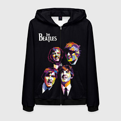 Толстовка 3D на молнии мужская The Beatles, цвет: 3D-черный
