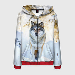 Толстовка 3D на молнии мужская Я зимой, цвет: 3D-красный