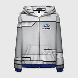 Толстовка 3D на молнии мужская SUBARU СУБАРУ, цвет: 3D-синий