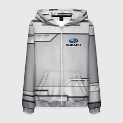 Толстовка 3D на молнии мужская SUBARU СУБАРУ, цвет: 3D-меланж