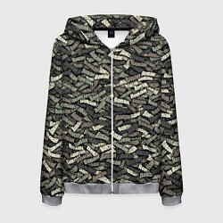 Толстовка 3D на молнии мужская Камуфляж - Вован, цвет: 3D-меланж