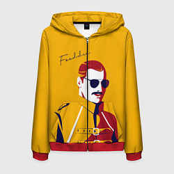 Толстовка 3D на молнии мужская QUEEN FREDDY, цвет: 3D-красный