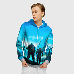 Толстовка 3D на молнии мужская Вальгала, цвет: 3D-меланж — фото 2