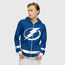 Толстовка 3D на молнии мужская Тампа-Бэй Лайтнинг Форма1, цвет: 3D-белый — фото 2