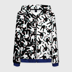 Толстовка 3D на молнии мужская МЕМ КОТ ЪУЪ СЪУКА, цвет: 3D-синий