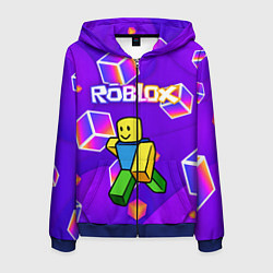 Толстовка 3D на молнии мужская ROBLOX КУБЫ, цвет: 3D-синий
