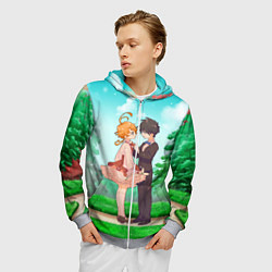 Толстовка 3D на молнии мужская Обещанный Неверленд, цвет: 3D-меланж — фото 2