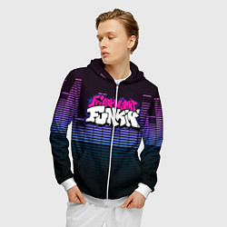 Толстовка 3D на молнии мужская Friday Night Funkin, цвет: 3D-белый — фото 2