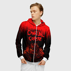 Толстовка 3D на молнии мужская CANNIBAL CORPSE, цвет: 3D-белый — фото 2