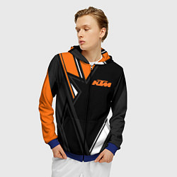 Толстовка 3D на молнии мужская KTM КТМ, цвет: 3D-синий — фото 2