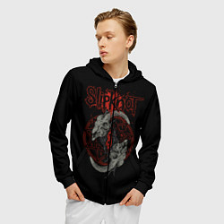 Толстовка 3D на молнии мужская Slipknot Черепа, цвет: 3D-черный — фото 2