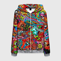 Толстовка 3D на молнии мужская Яркая абстракция bright abstraction, цвет: 3D-меланж