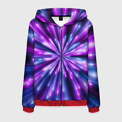 Толстовка 3D на молнии мужская Неоновые стрелы, цвет: 3D-красный