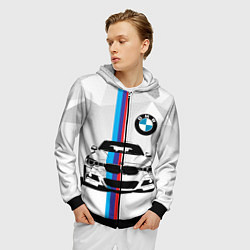 Толстовка 3D на молнии мужская BMW БМВ M PERFORMANCE, цвет: 3D-черный — фото 2