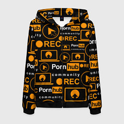 Мужская толстовка на молнии PORNHUB ПОРНХАБ УЗОР