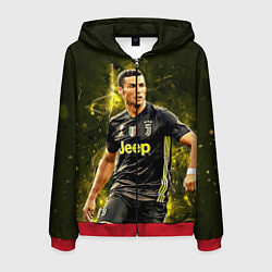 Толстовка 3D на молнии мужская Cristiano Ronaldo Juventus, цвет: 3D-красный