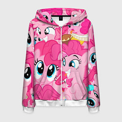 Толстовка 3D на молнии мужская Pinkie Pie pattern, цвет: 3D-белый