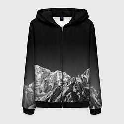 Толстовка 3D на молнии мужская ГОРЫ В МОЕМ СЕРДЦЕ КАМУФЛЯЖ, цвет: 3D-черный