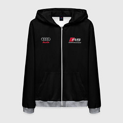Толстовка 3D на молнии мужская AUDI АУДИ QUATTRO с Z, цвет: 3D-меланж