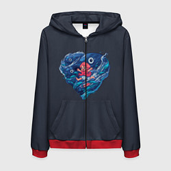 Мужская толстовка на молнии Ocean heart Totoro
