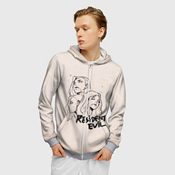 Толстовка 3D на молнии мужская Сестры Димитреску, цвет: 3D-меланж — фото 2