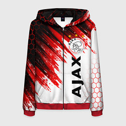 Толстовка 3D на молнии мужская FC AJAX AMSTERDAM ФК АЯКС, цвет: 3D-красный