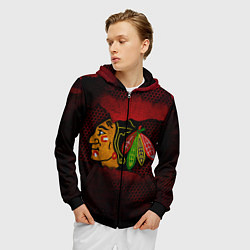 Толстовка 3D на молнии мужская CHICAGO NHL, цвет: 3D-черный — фото 2