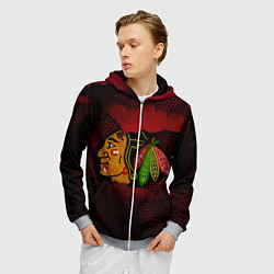 Толстовка 3D на молнии мужская CHICAGO NHL, цвет: 3D-меланж — фото 2