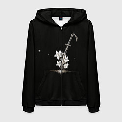 Толстовка 3D на молнии мужская Nier - Sword and Flowers, цвет: 3D-черный