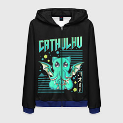 Толстовка 3D на молнии мужская CatHulhu, цвет: 3D-синий