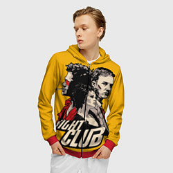 Толстовка 3D на молнии мужская Бойцовский Клуб Три личности, цвет: 3D-красный — фото 2