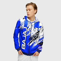 Толстовка 3D на молнии мужская BAJAJ БАДЖАДЖ МОТОСПОРТ, цвет: 3D-синий — фото 2
