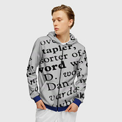 Толстовка 3D на молнии мужская Текст из словоря, цвет: 3D-синий — фото 2