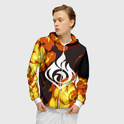 Толстовка 3D на молнии мужская PIRO ПИРО ГЕНШИН, цвет: 3D-белый — фото 2