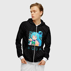 Толстовка 3D на молнии мужская Аква Aqua Коносуба KonoSuba, цвет: 3D-белый — фото 2