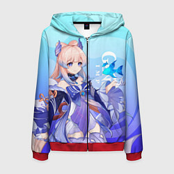 Толстовка 3D на молнии мужская Genshin Impact, Кокоми, цвет: 3D-красный