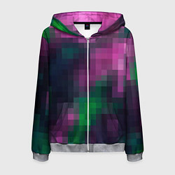 Толстовка 3D на молнии мужская Разноцветный геометрический уз, цвет: 3D-меланж