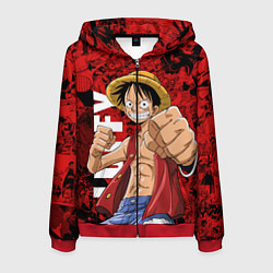 Мужская толстовка на молнии Манки Д Луффи, One Piece