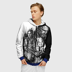 Толстовка 3D на молнии мужская THE LAST OF US ЧЁРНО БЕЛЫЙ, цвет: 3D-синий — фото 2