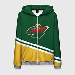 Толстовка 3D на молнии мужская Minnesota Wild NHL, цвет: 3D-меланж