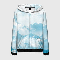 Толстовка 3D на молнии мужская Плотные облака, цвет: 3D-черный
