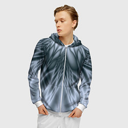 Толстовка 3D на молнии мужская Лучи Абстракция, цвет: 3D-белый — фото 2