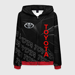 Толстовка 3D на молнии мужская TOYOTA SPORT ГЕОМЕТРИЯ, цвет: 3D-красный