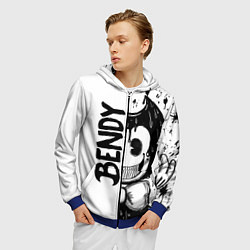 Толстовка 3D на молнии мужская BENDY - БЕНДИ БРЫЗГИ КРАСКИ, цвет: 3D-синий — фото 2