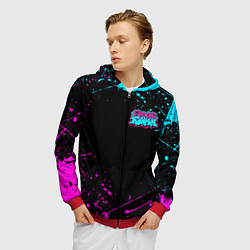 Толстовка 3D на молнии мужская FRIDAY NIGHT FUNKIN NEON COLORS НЕОНОВЫЕ БРЫЗГИ, цвет: 3D-красный — фото 2
