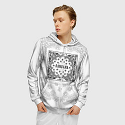Толстовка 3D на молнии мужская Big Baby Tape x Kizaru BANDANA Бандана Кизару Тейп, цвет: 3D-белый — фото 2