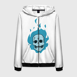 Толстовка 3D на молнии мужская Череп Cute Angel парный, цвет: 3D-черный