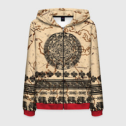 Толстовка 3D на молнии мужская AztecsАцтеки, цвет: 3D-красный