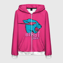 Мужская толстовка на молнии Mr Beast Gaming Full Print Pink edition